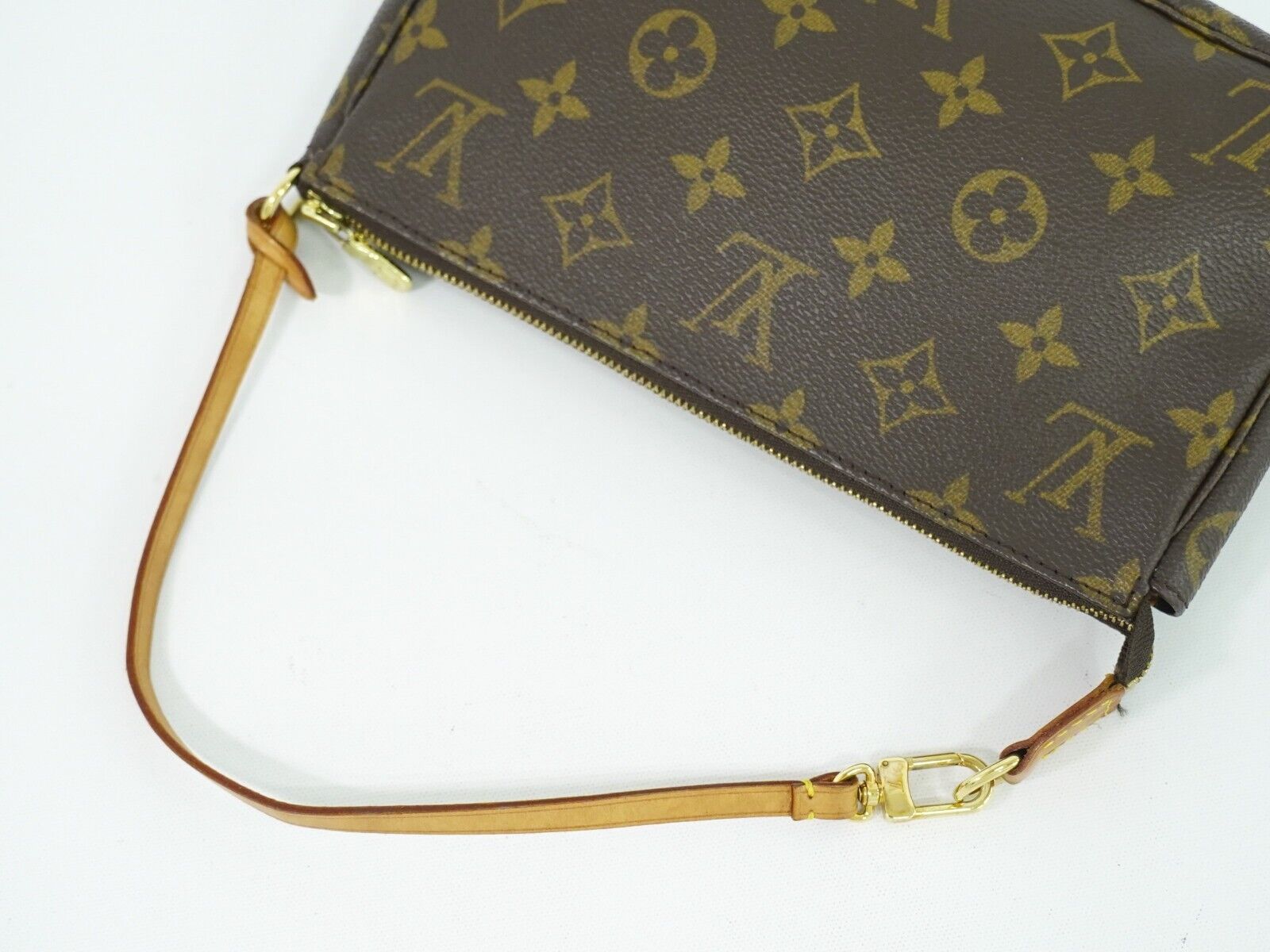 Louis Vuitton Pochette Accessoire, Brown, Canvas, handbag