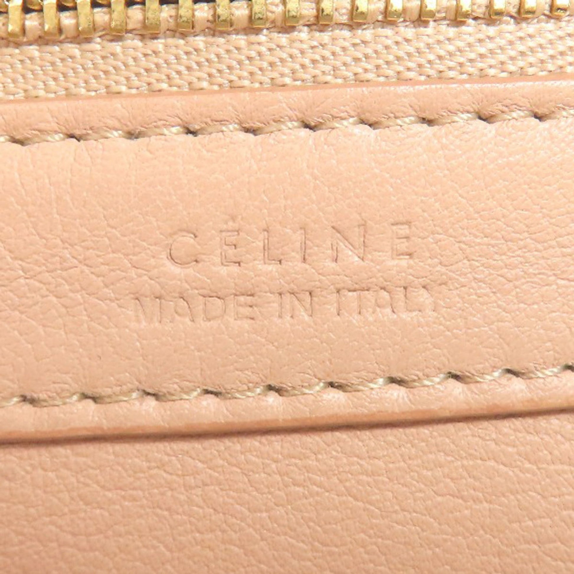 Céline Cabas, Pink, Leather, tote