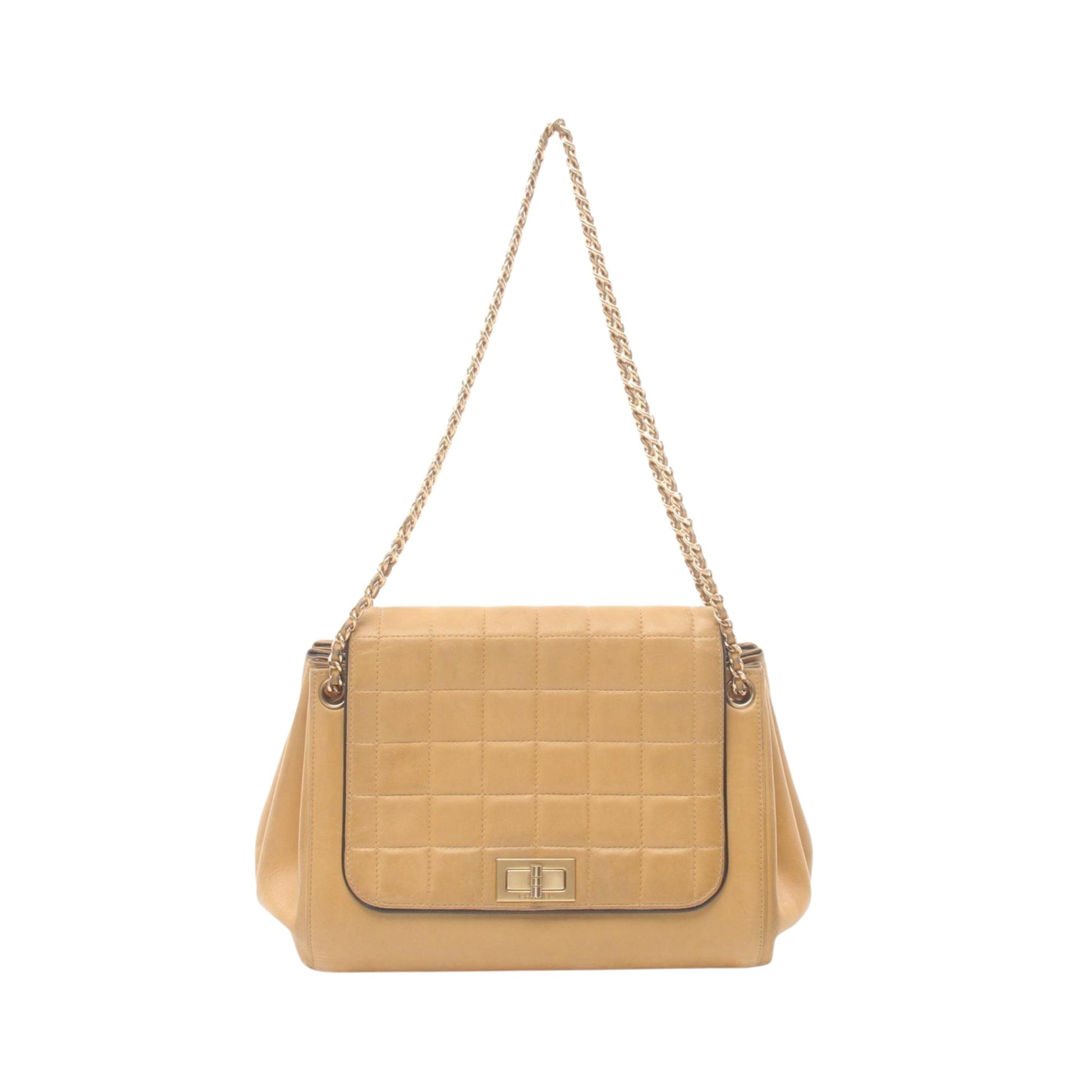 "Chanel 2,55", Beige, Leather, shoulder