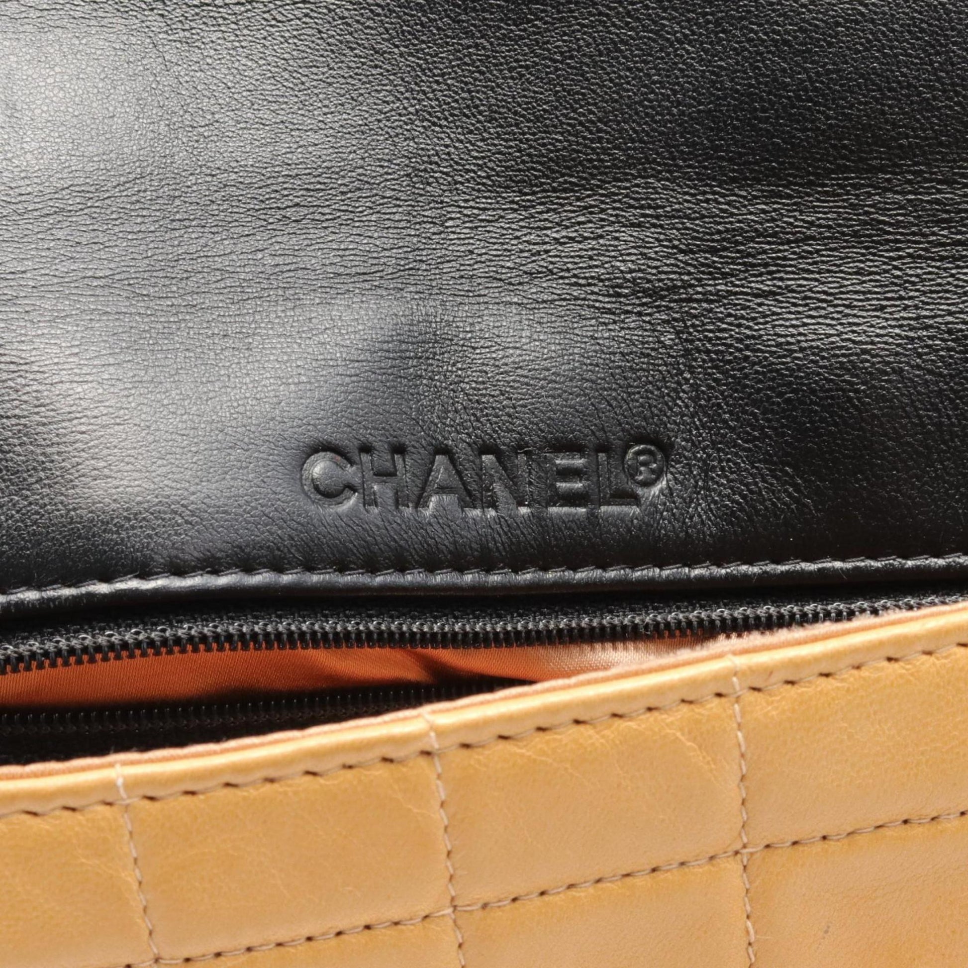 Chanel Chocolate bar, Brown, Leather, handbag