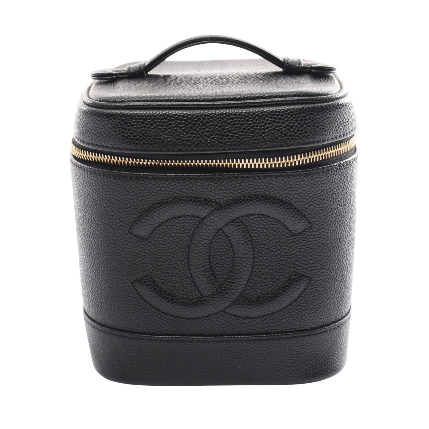 Chanel Vanity, Black, Leather, handbag