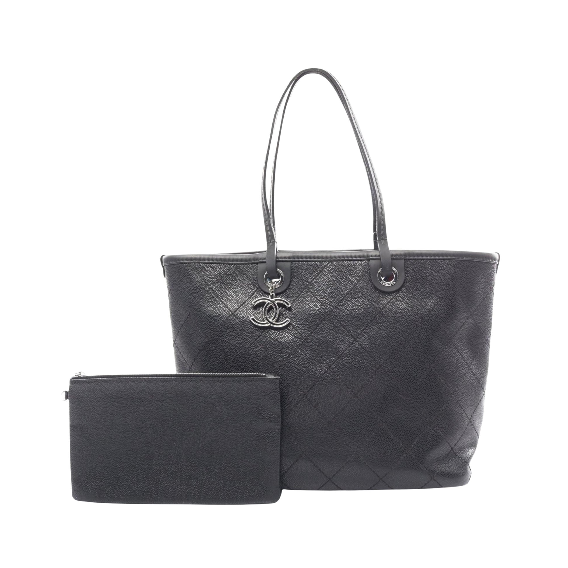 Chanel On the road, Black, Leather, tote