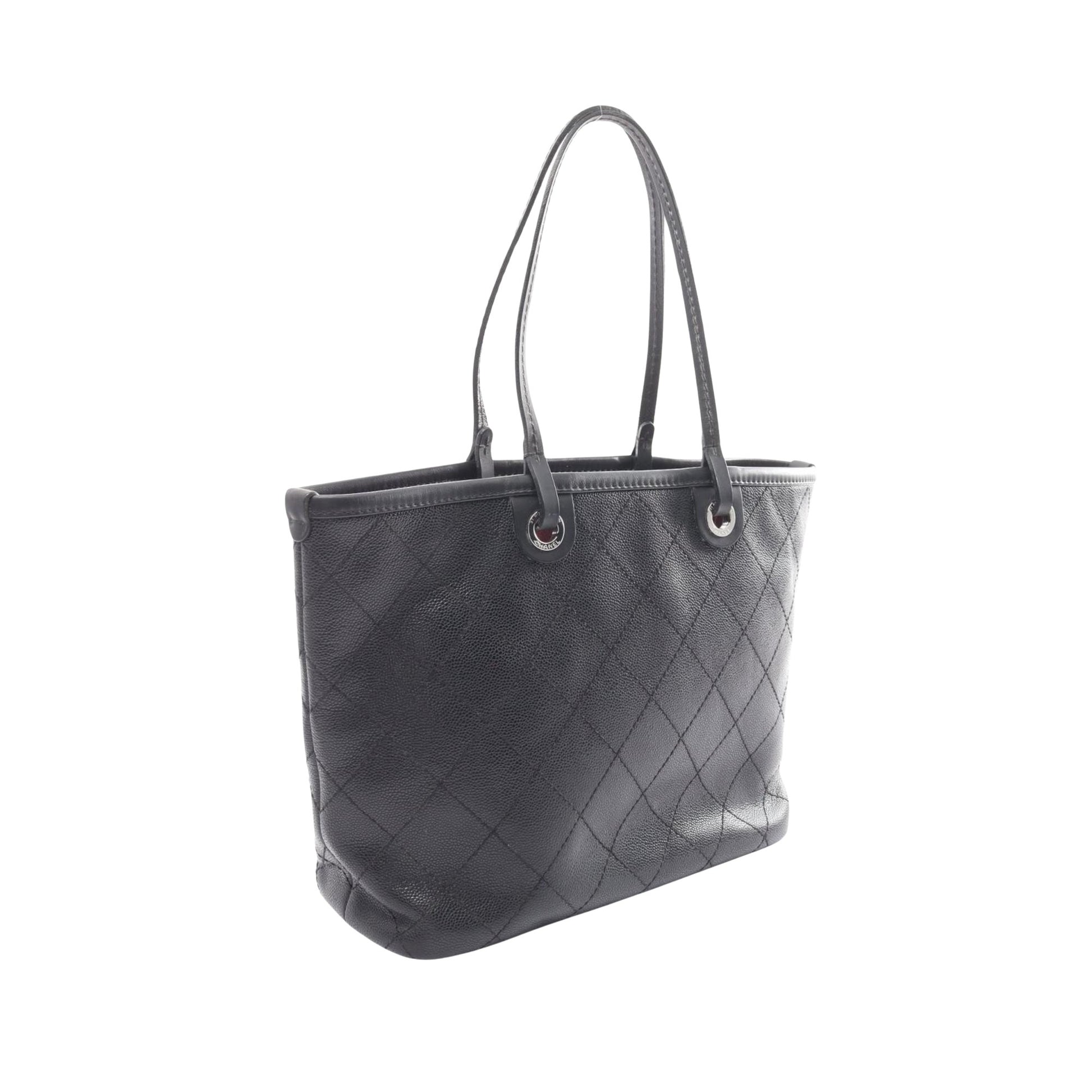 Chanel On the road, Black, Leather, tote