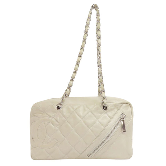 Chanel Cambon line, Beige, Leather, shoulder