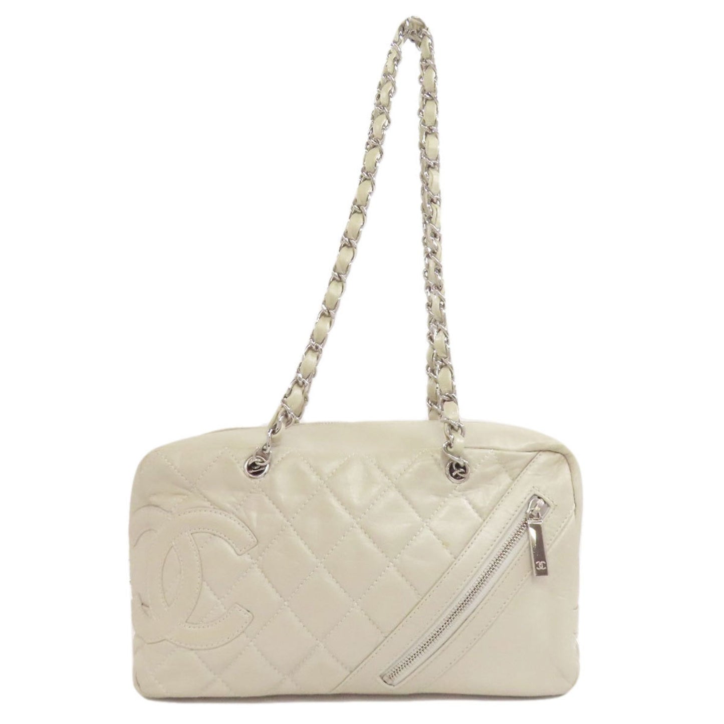 Chanel Cambon line, Beige, Leather, shoulder