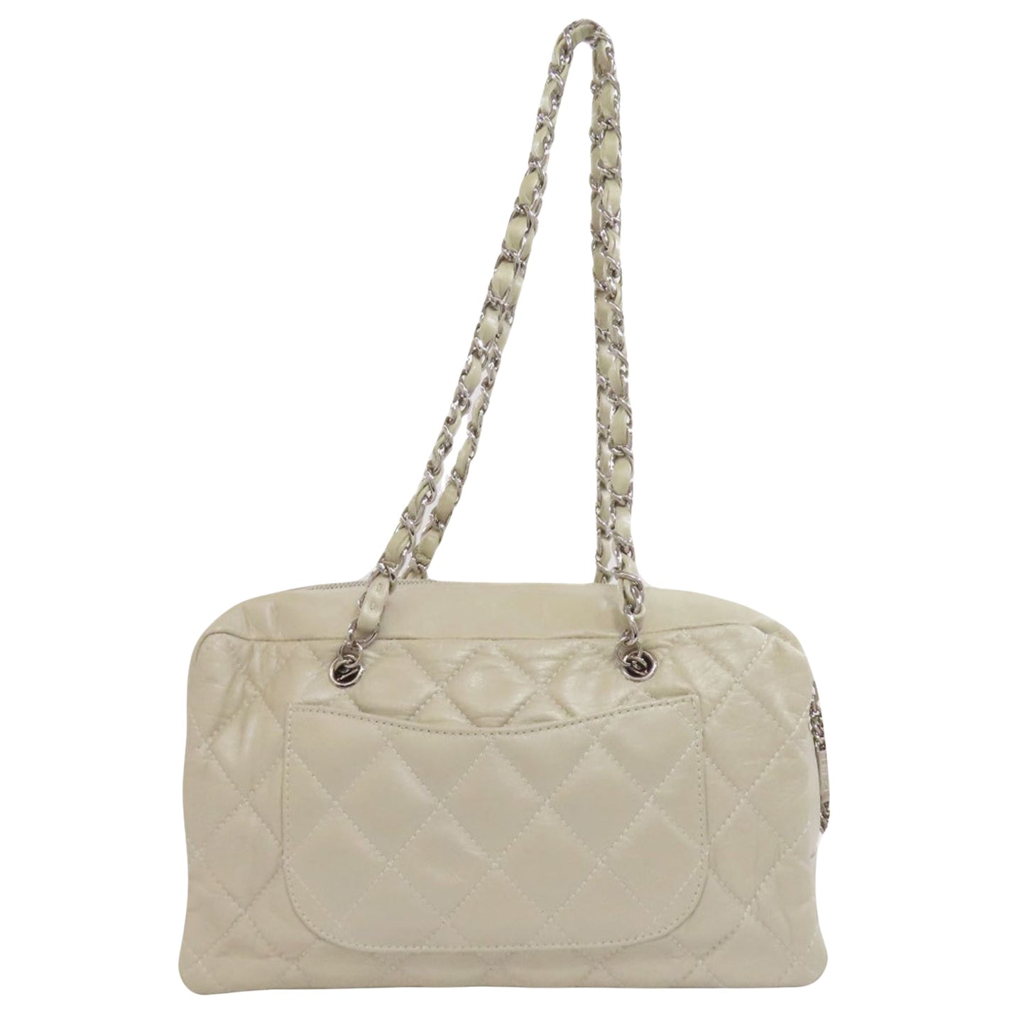 Chanel Cambon line, Beige, Leather, shoulder