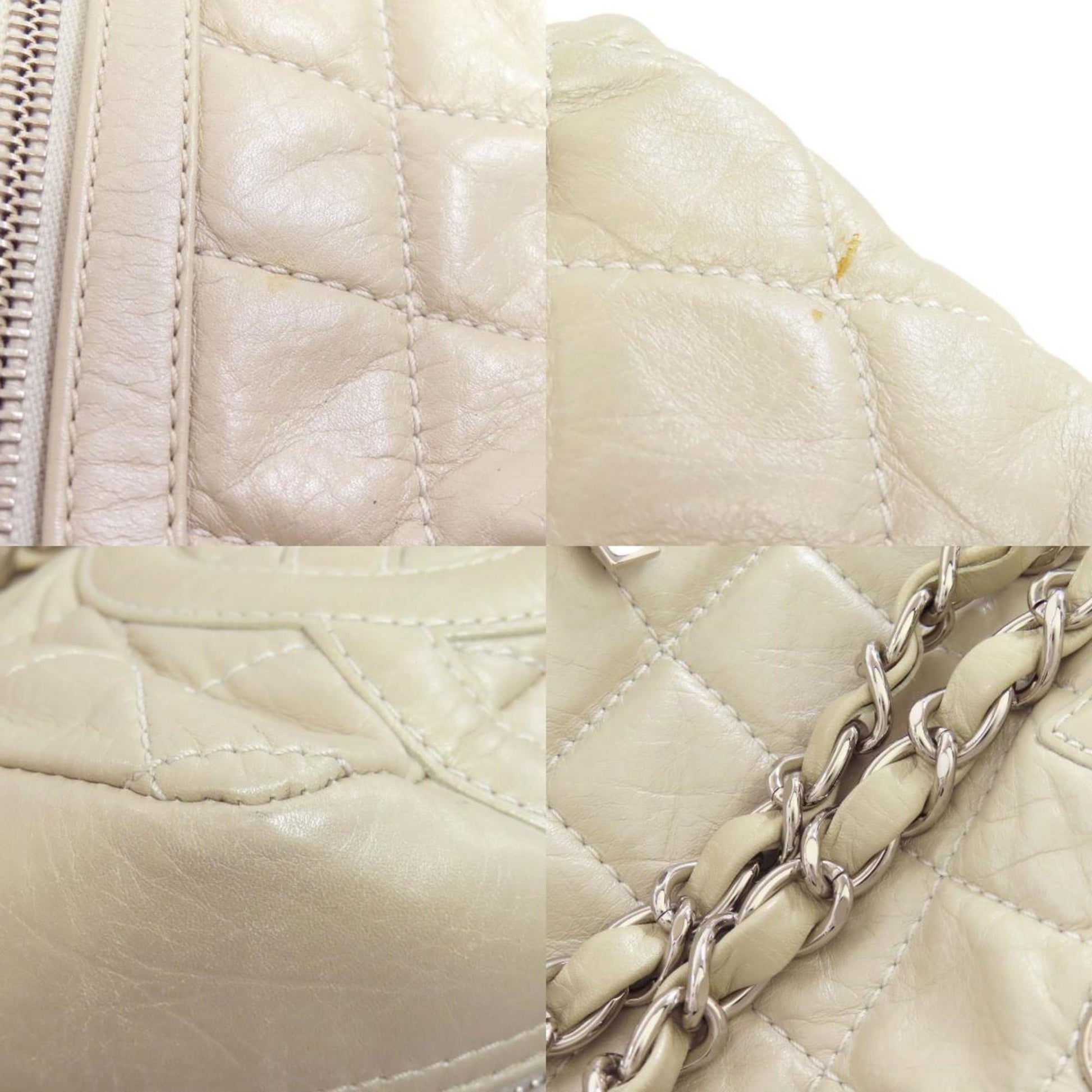 Chanel Cambon line, Beige, Leather, shoulder