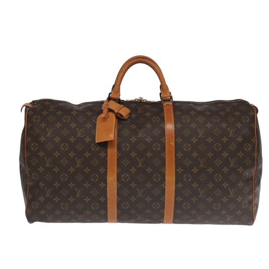Louis Vuitton Keepall 60, Brown, Canvas, travel
