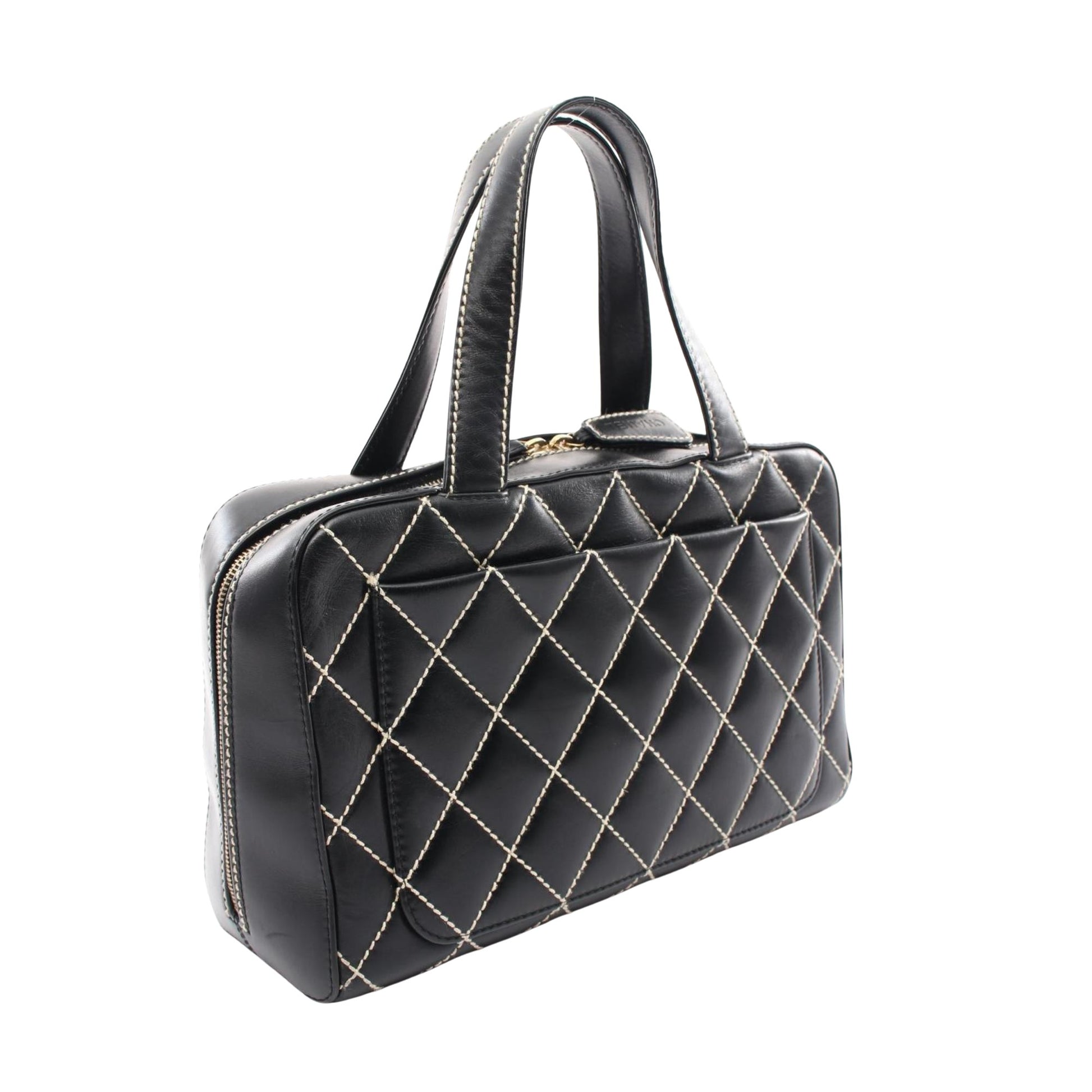 Chanel Wild stitch, Black, Leather, handbag