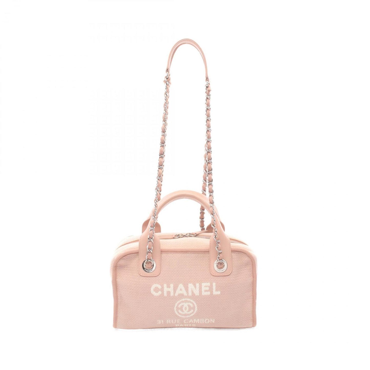 Chanel Deauville, Pink, Canvas, shoulder