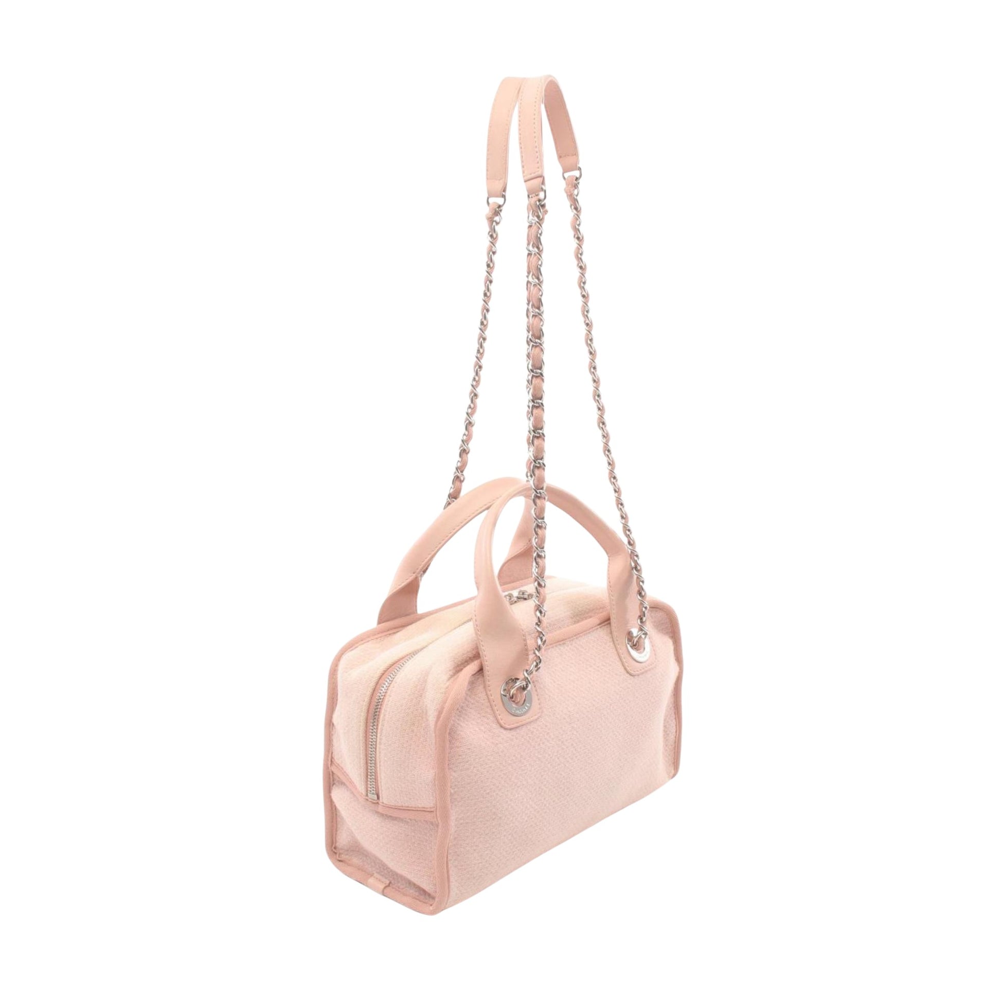 Chanel Deauville, Pink, Canvas, shoulder