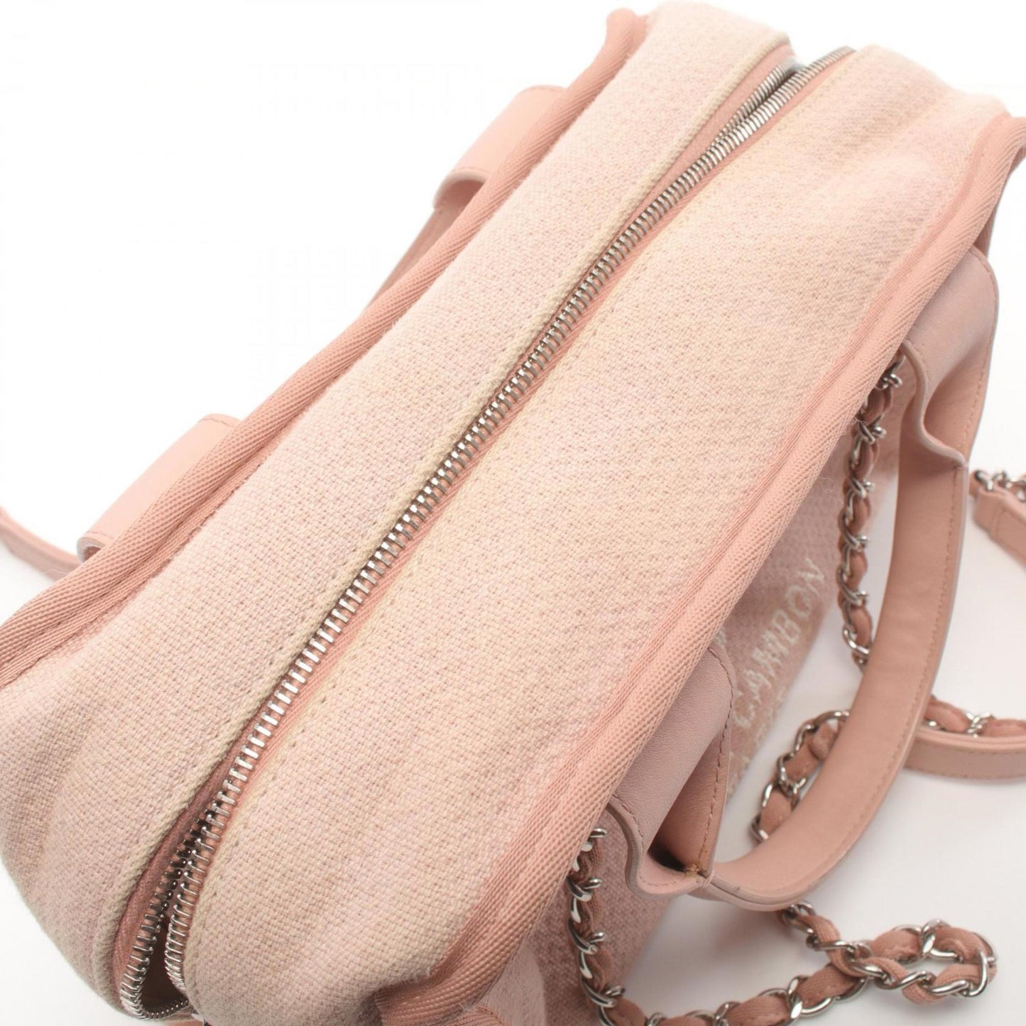 Chanel Deauville, Pink, Canvas, shoulder