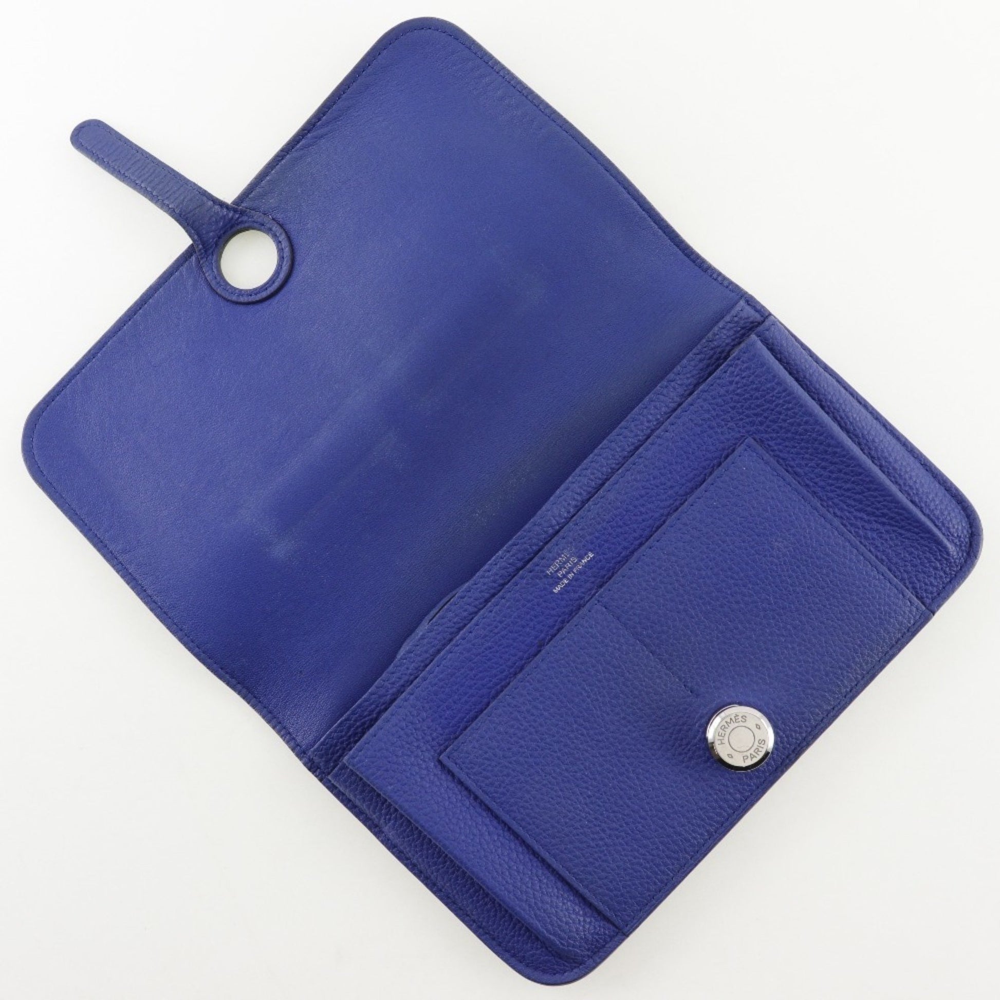 Hermès Dogon, Blue, Leather, wallet