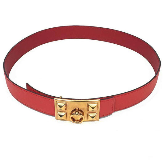 Hermès Collier de chien, Red, Leather, belt