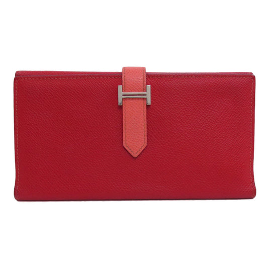 Hermès Béarn, Red, Leather, wallet