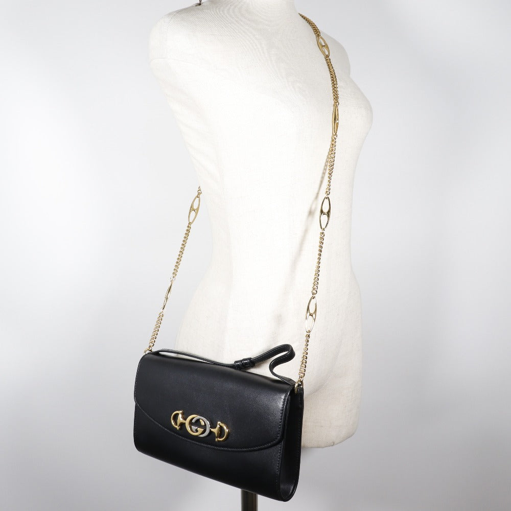 Gucci Zumi, Black, Leather, handbag