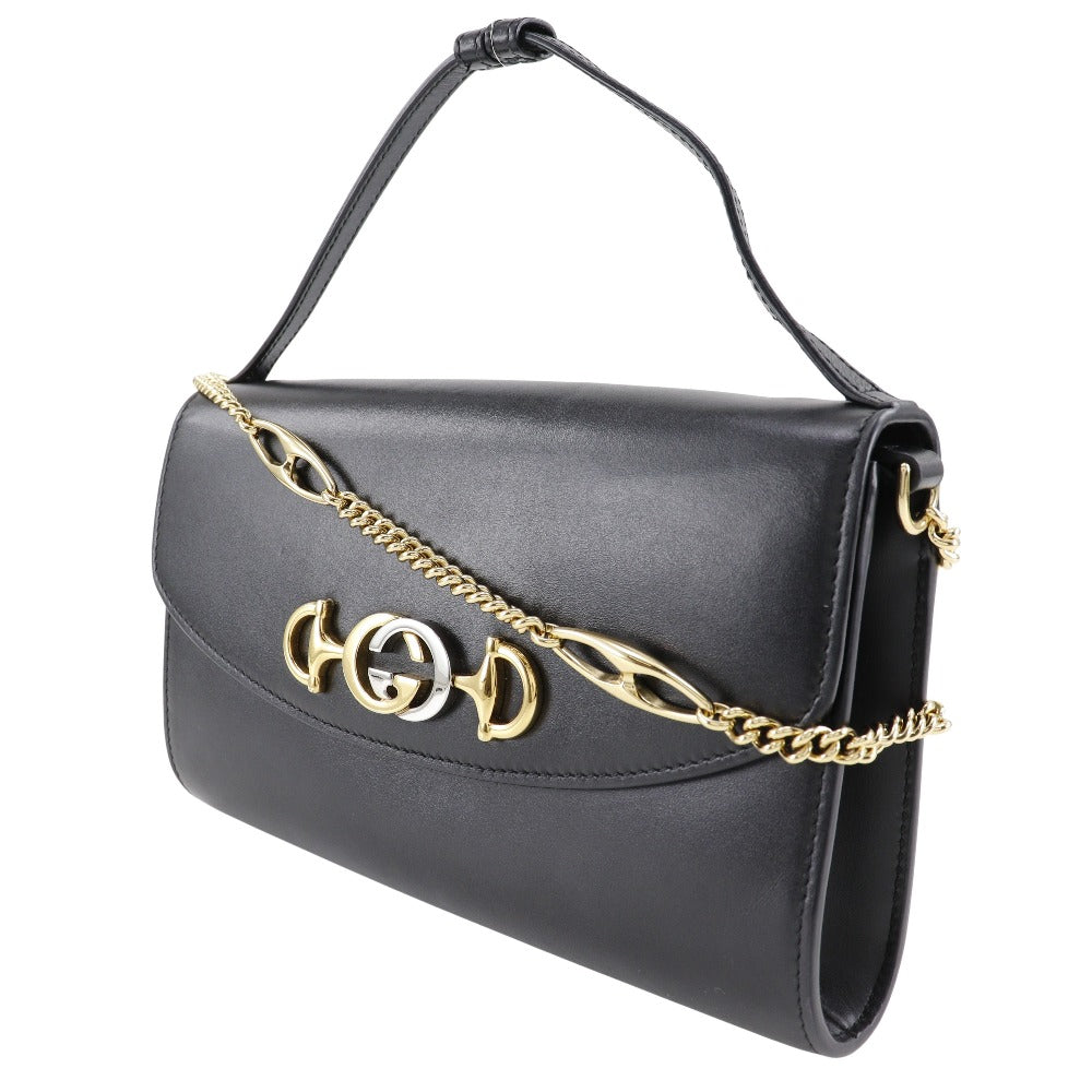 Gucci Zumi, Black, Leather, handbag