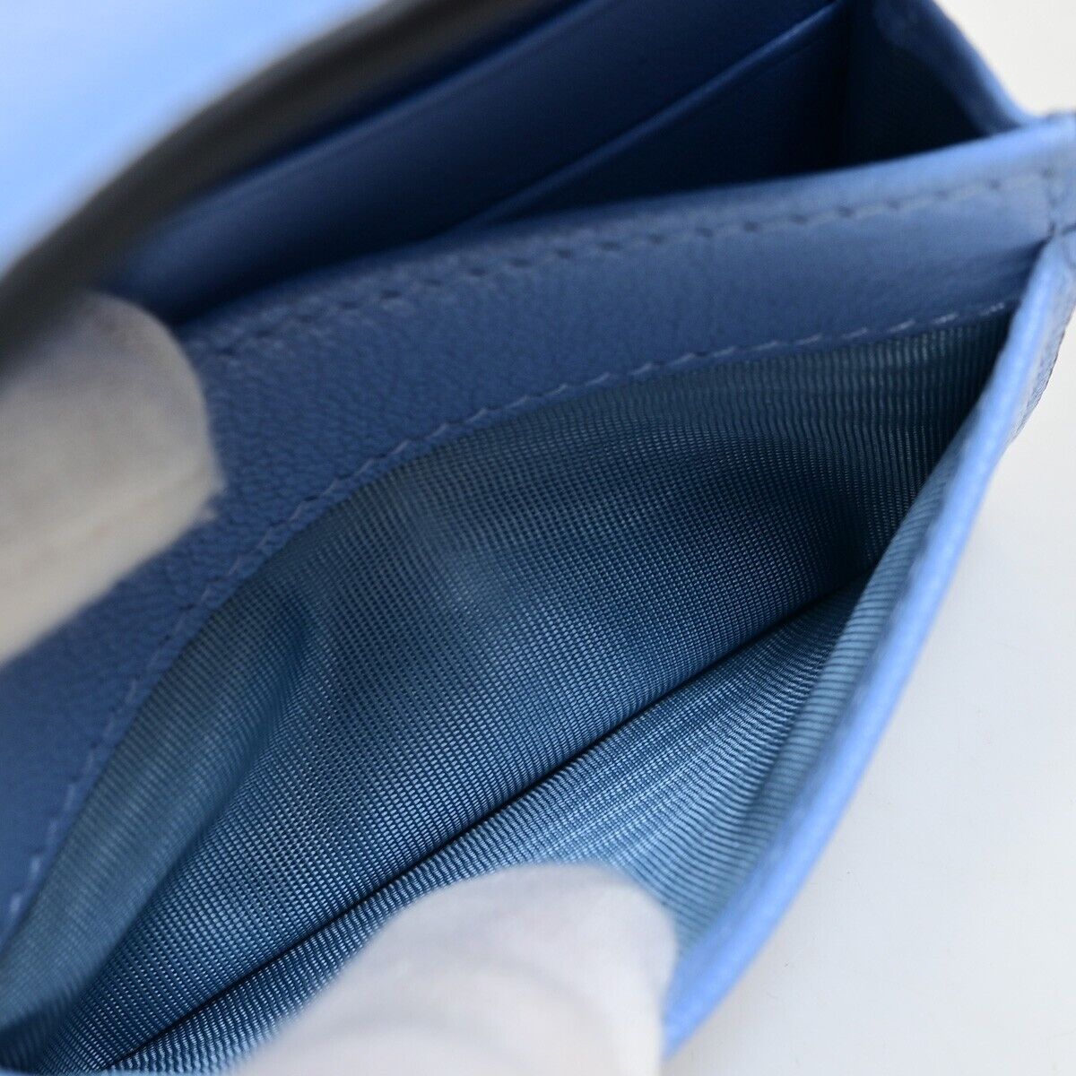 Christian Dior Dior Saddle Leather, Blue, Leather, Card Holder