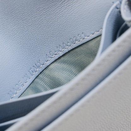 Christian Dior Dior Saddle Leather, Blue, Leather, Card Holder
