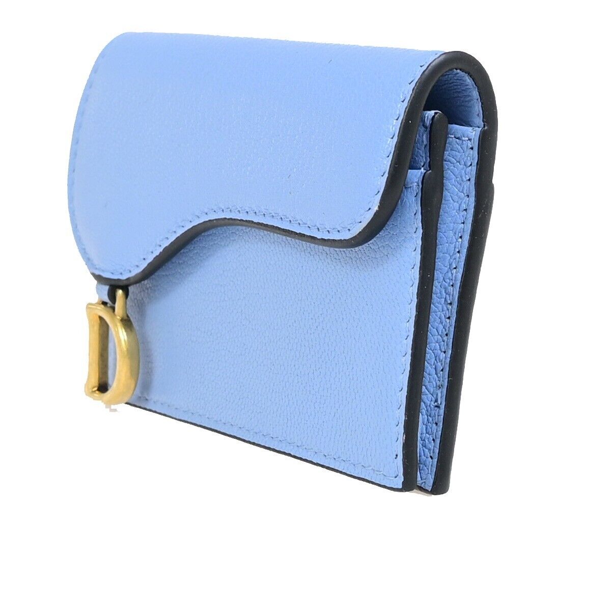 Christian Dior Dior Saddle Leather, Blue, Leather, Card Holder