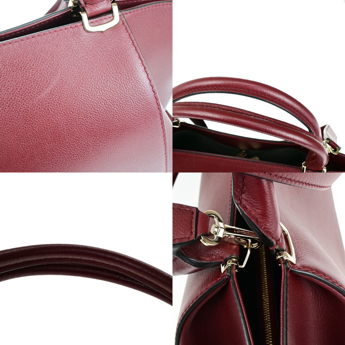 Cartier C de cartier, Burgundy, Gold, handbag