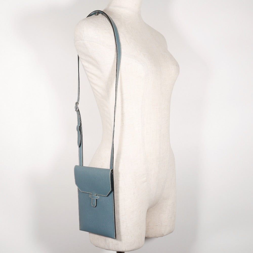 Hermès Amelie, Blue, Leather, shoulder