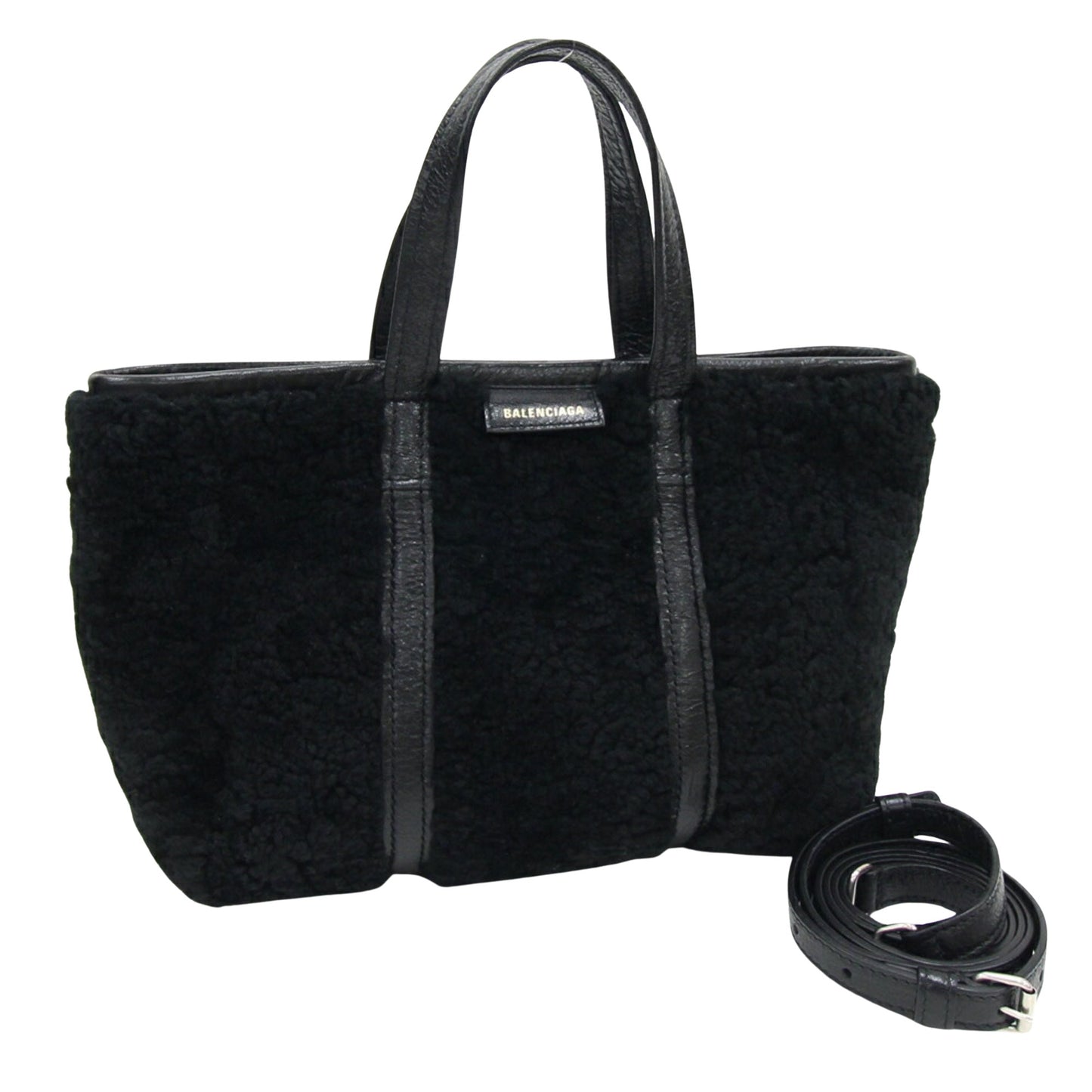 Balenciaga Everyday, Black, Wool, handbag