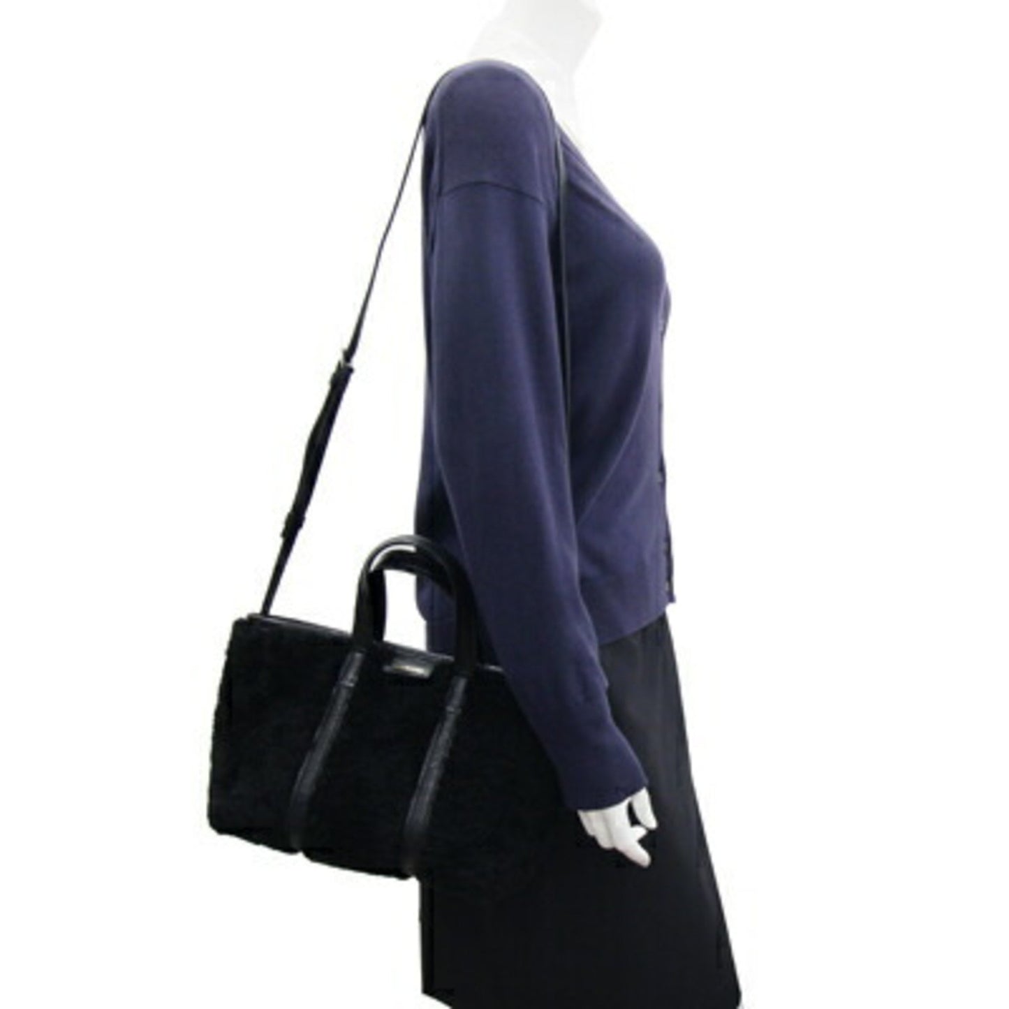 Balenciaga Everyday, Black, Wool, handbag