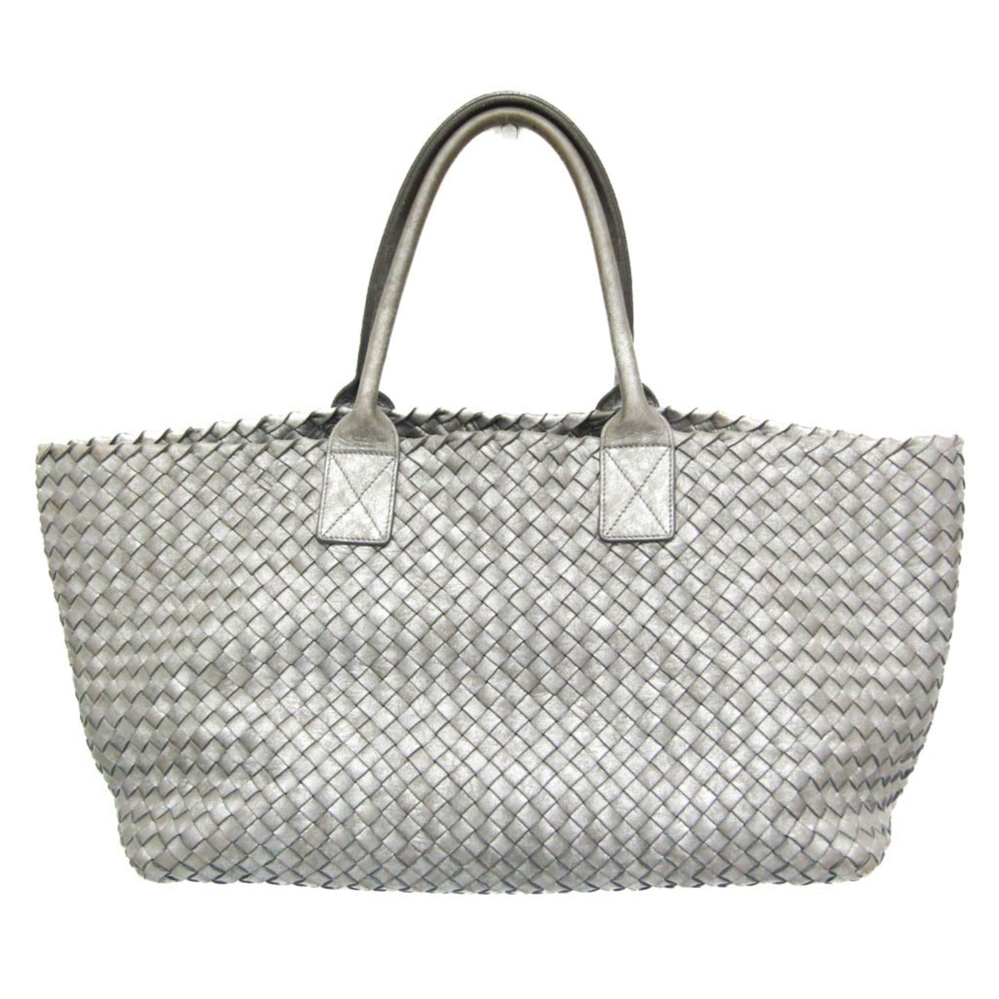 Bottega Veneta Intrecciato, Silver, Leather, tote