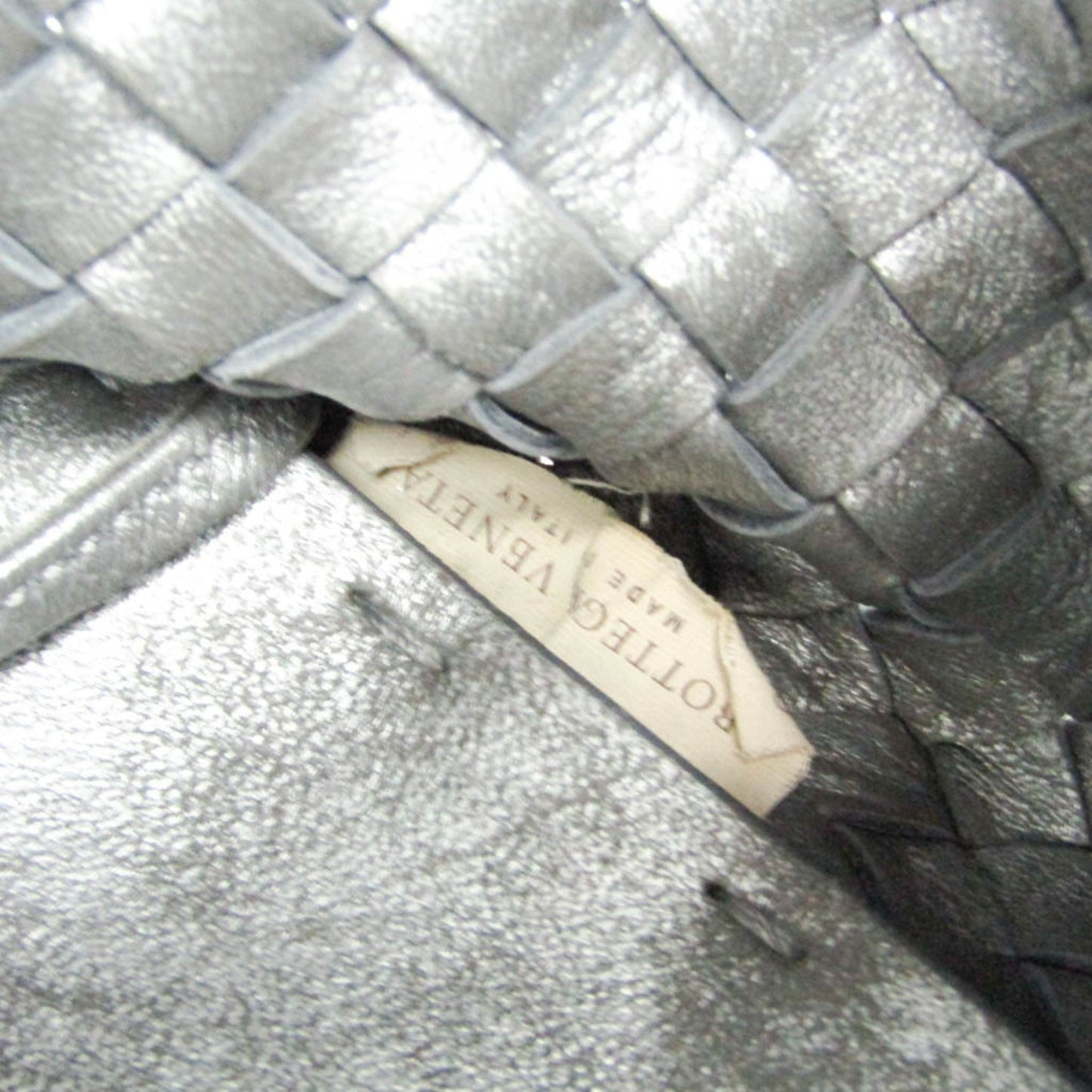 Bottega Veneta Intrecciato, Silver, Leather, tote