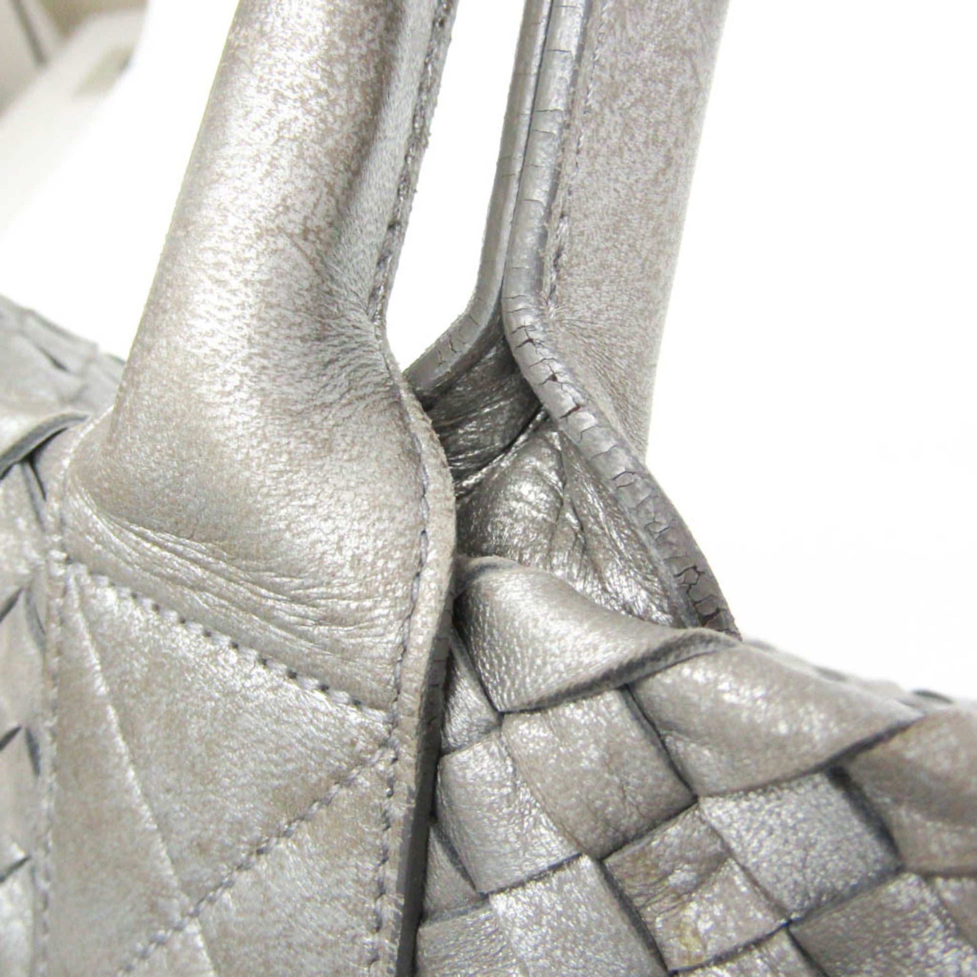 Bottega Veneta Intrecciato, Silver, Leather, tote