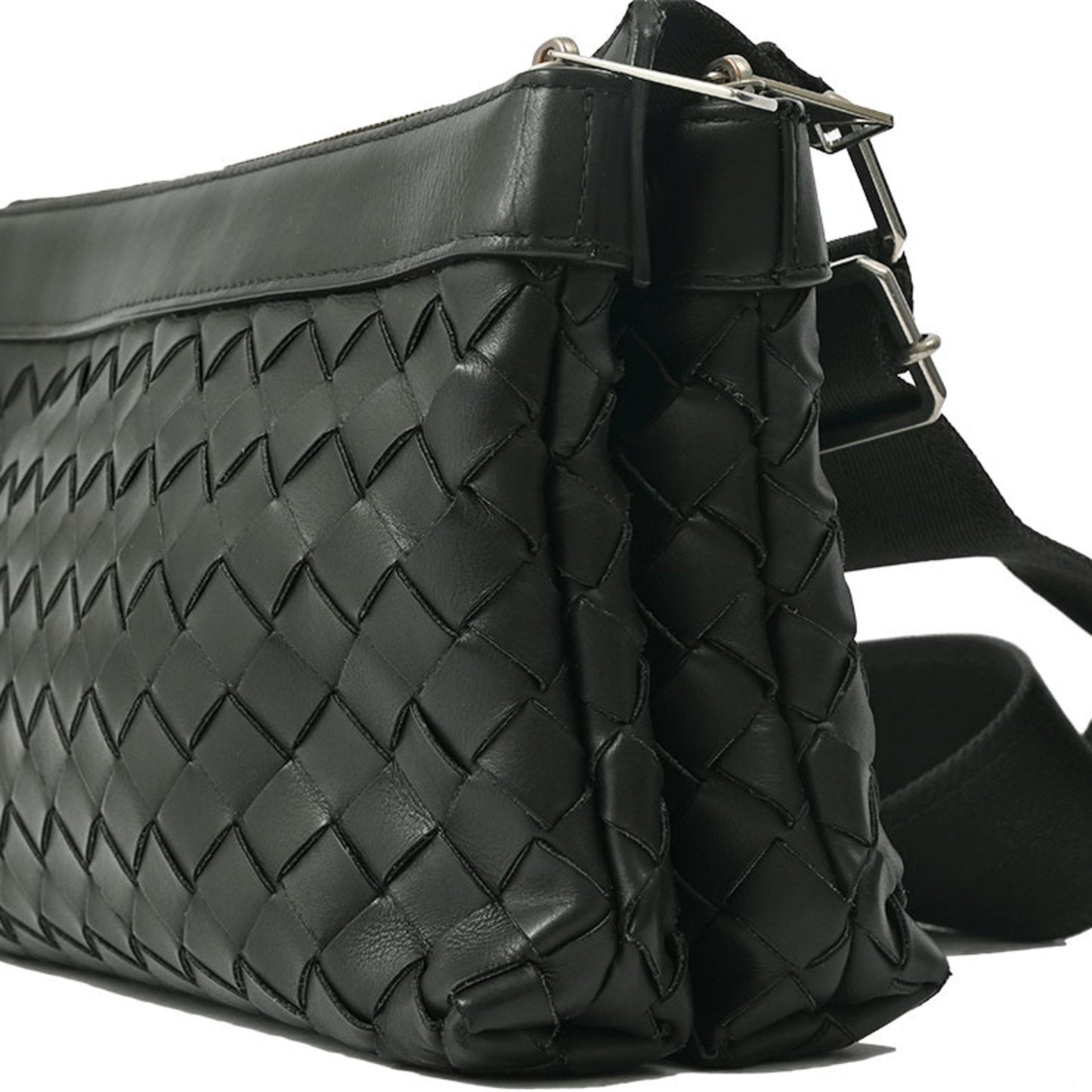 Bottega Veneta Intrecciato, Black, Leather, shoulder