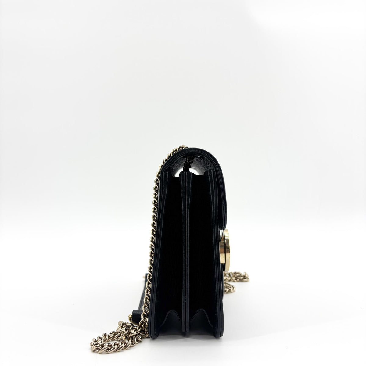 Gucci Interlocking Patent, Black, Leather, Shoulder Bag