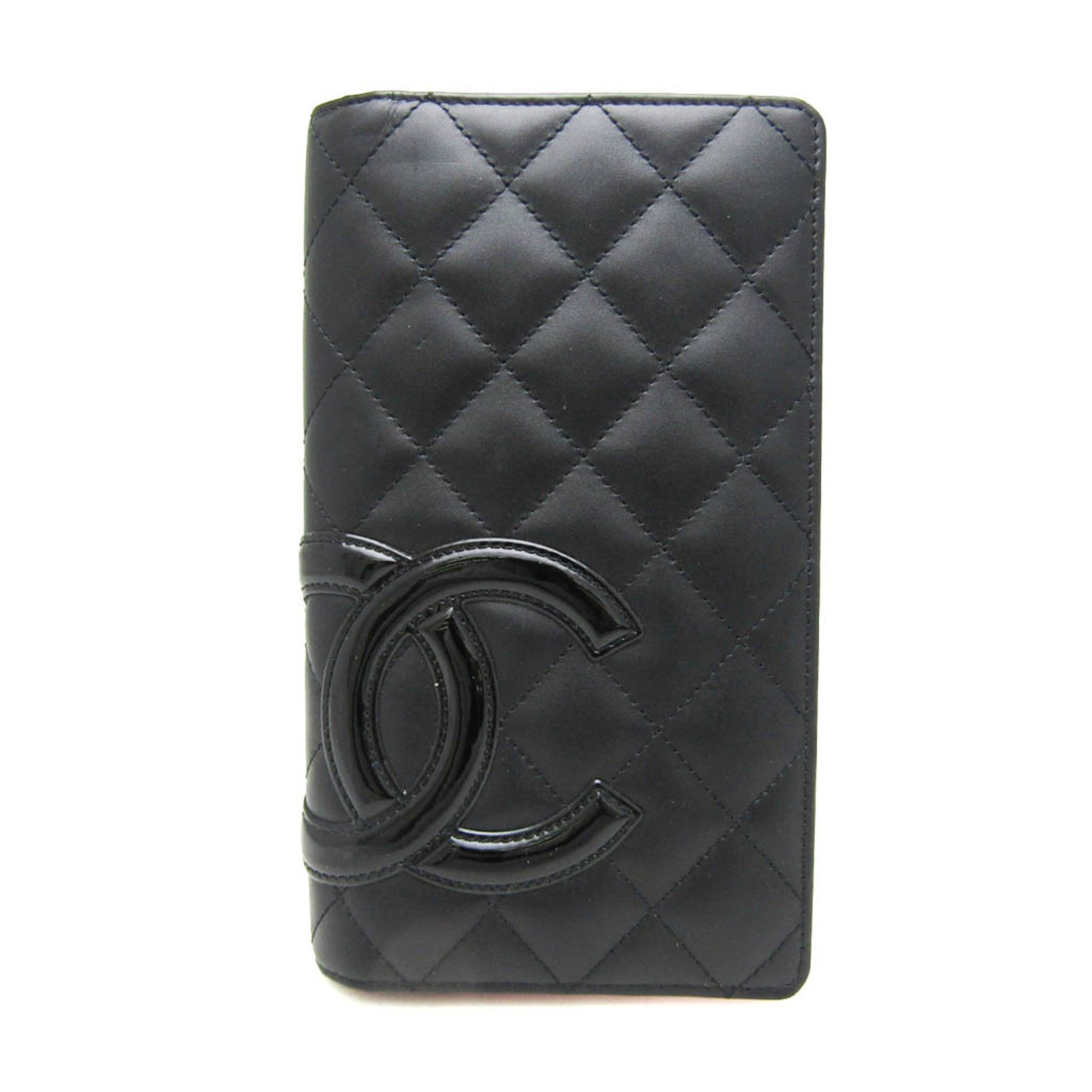 Chanel Cambon line, Black, Leather, wallet