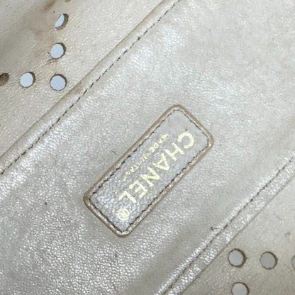 Chanel Logo CC, Ecru, Leather, tote
