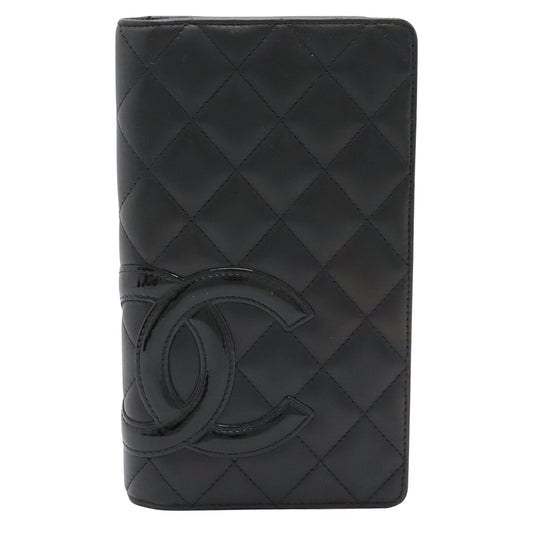 Chanel Cambon, Black, Leather, wallet