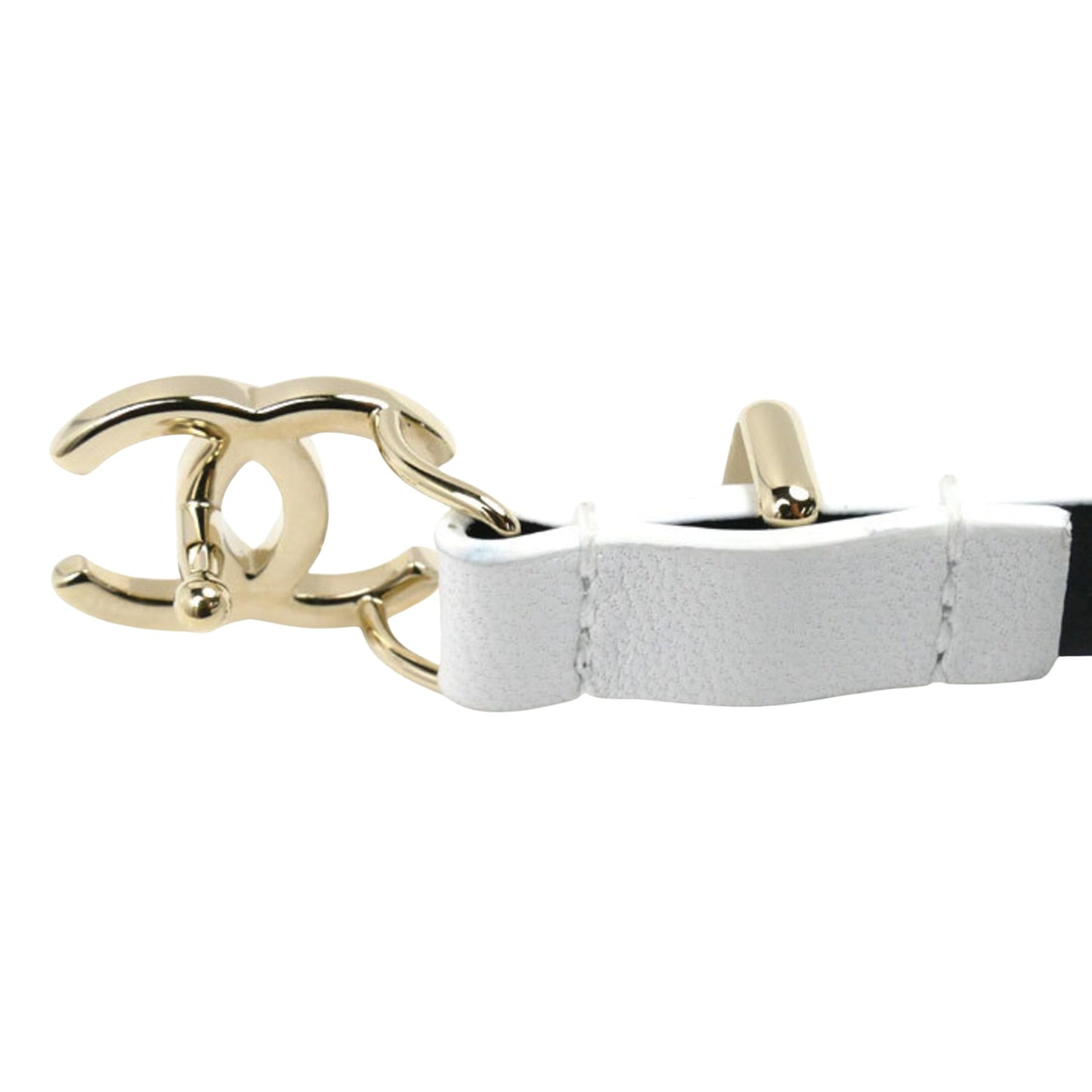 Chanel Logo CC, White, Leather, belt