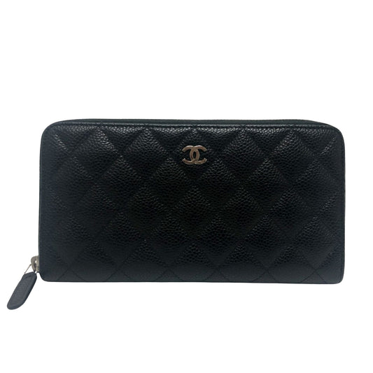 Chanel Zip around wallet, Black, Leather, wallet