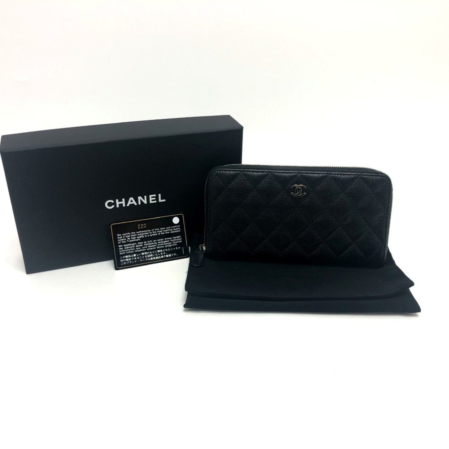 Chanel Zip around wallet, Black, Leather, wallet