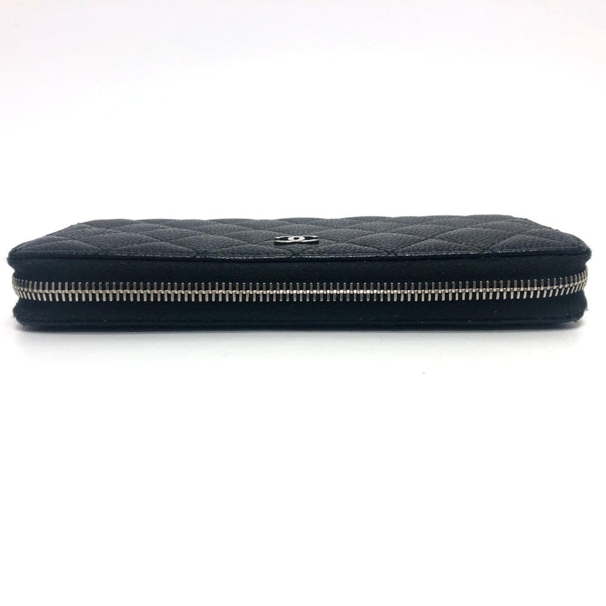 Chanel Zip around wallet, Black, Leather, wallet