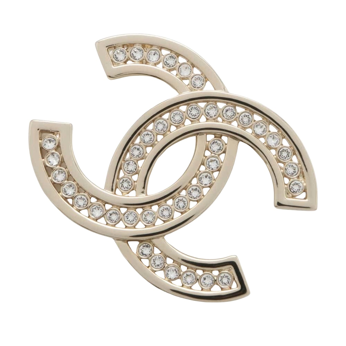 Chanel Logo CC, Gold, Metal, brooch