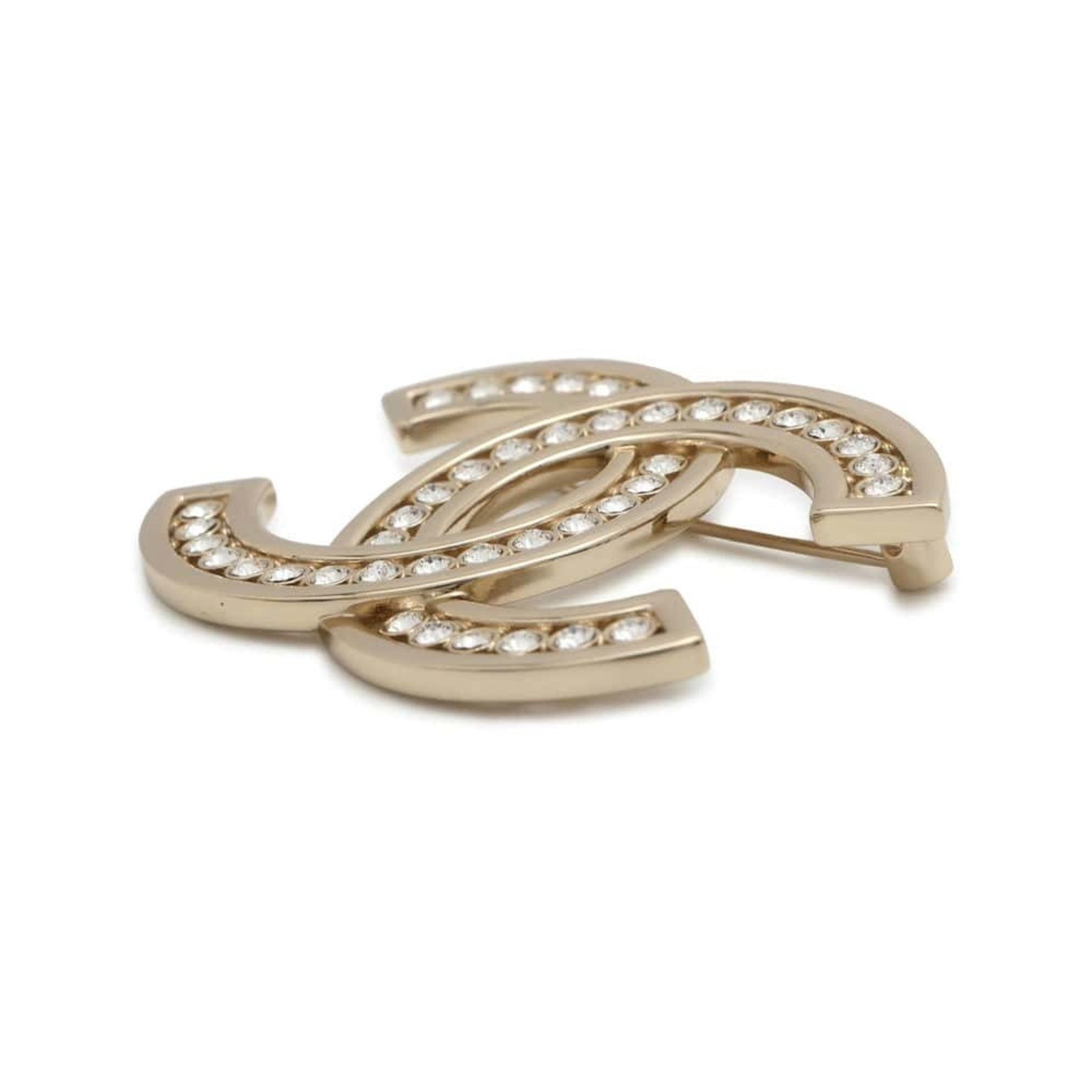 Chanel Logo CC, Gold, Metal, brooch