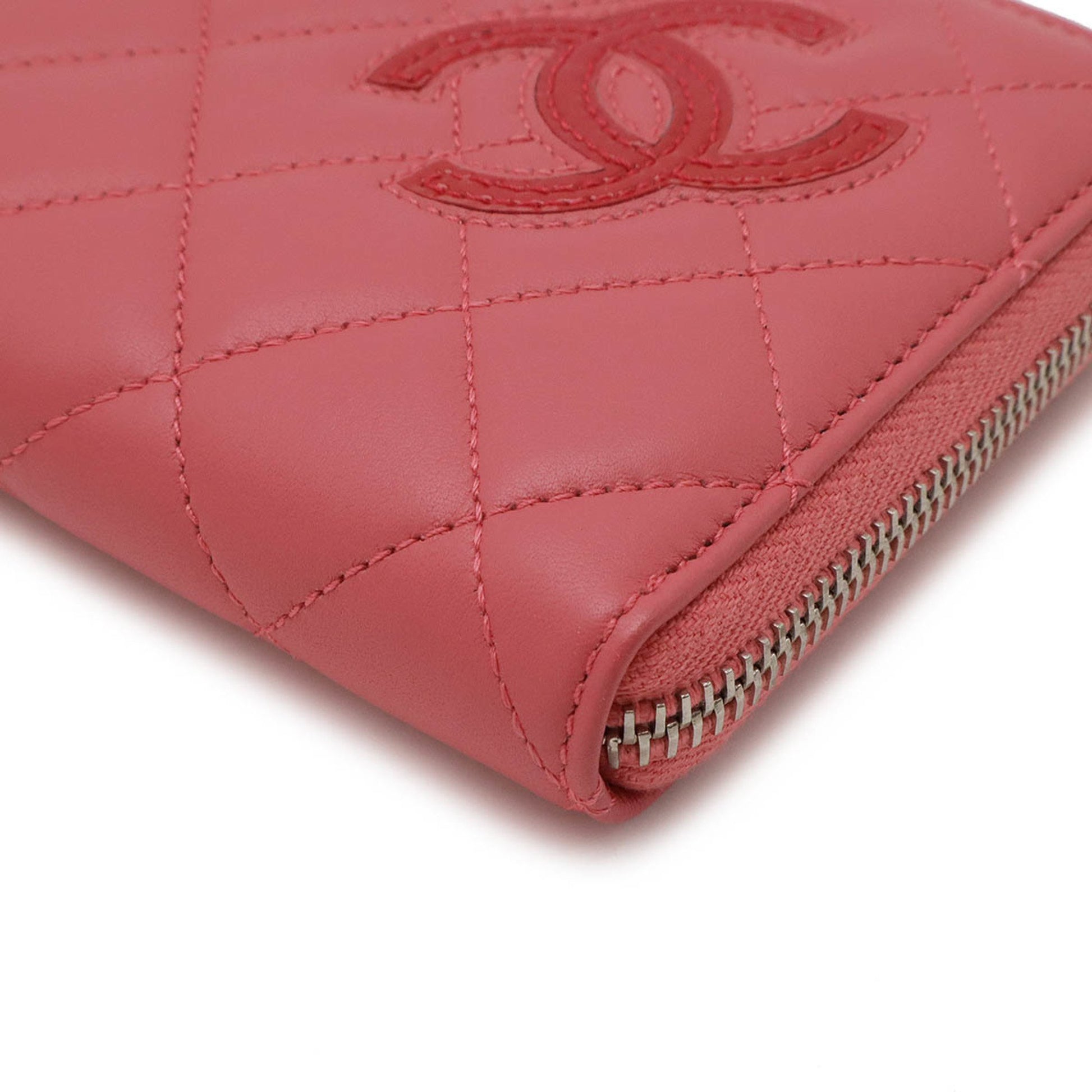 Chanel Zip around wallet, Pink, Leather, wallet