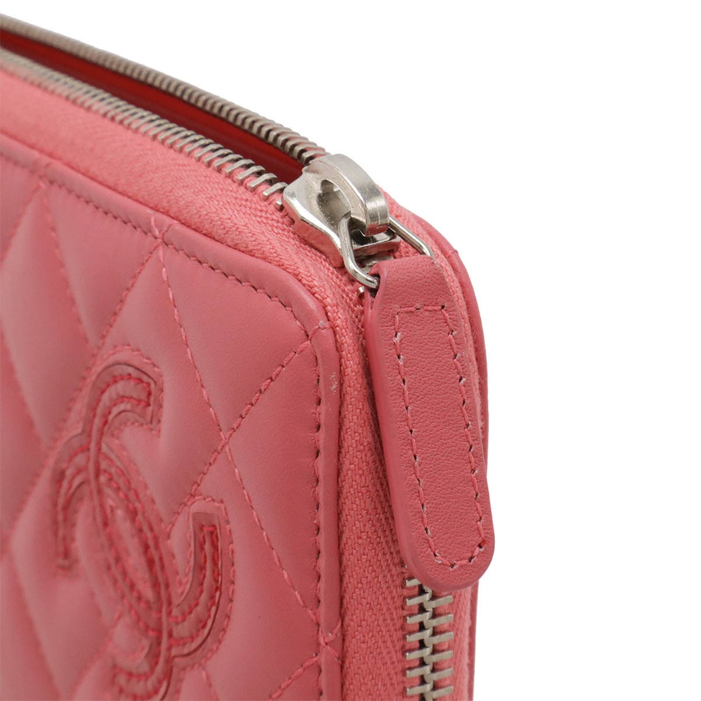 Chanel Zip around wallet, Pink, Leather, wallet