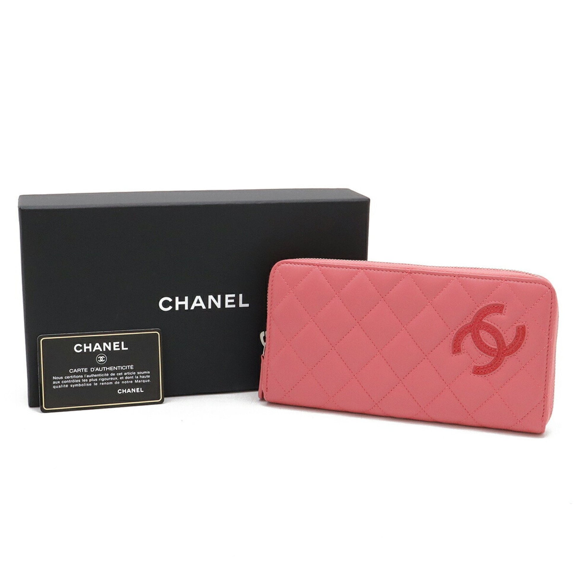 Chanel Zip around wallet, Pink, Leather, wallet