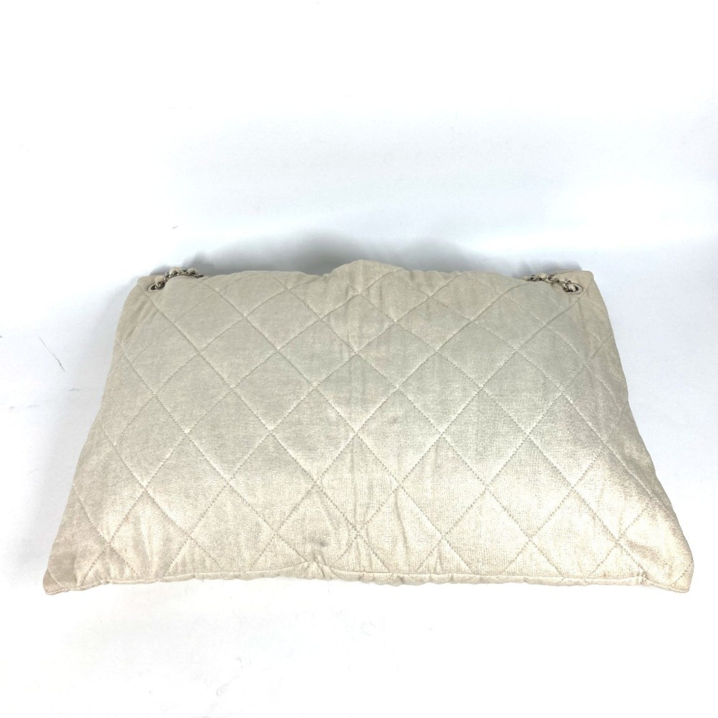 Chanel Coco Mark, White, Canvas, shoulder