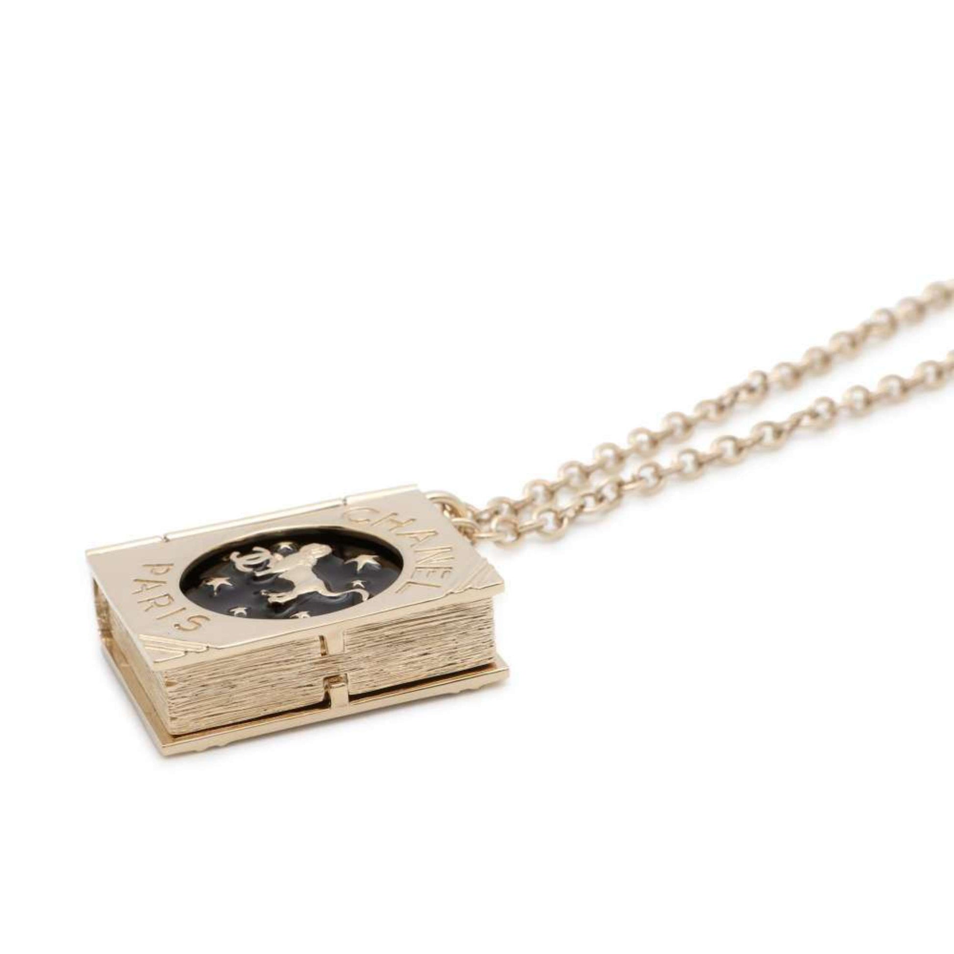 Chanel Logo CC, Black, Metal, necklace