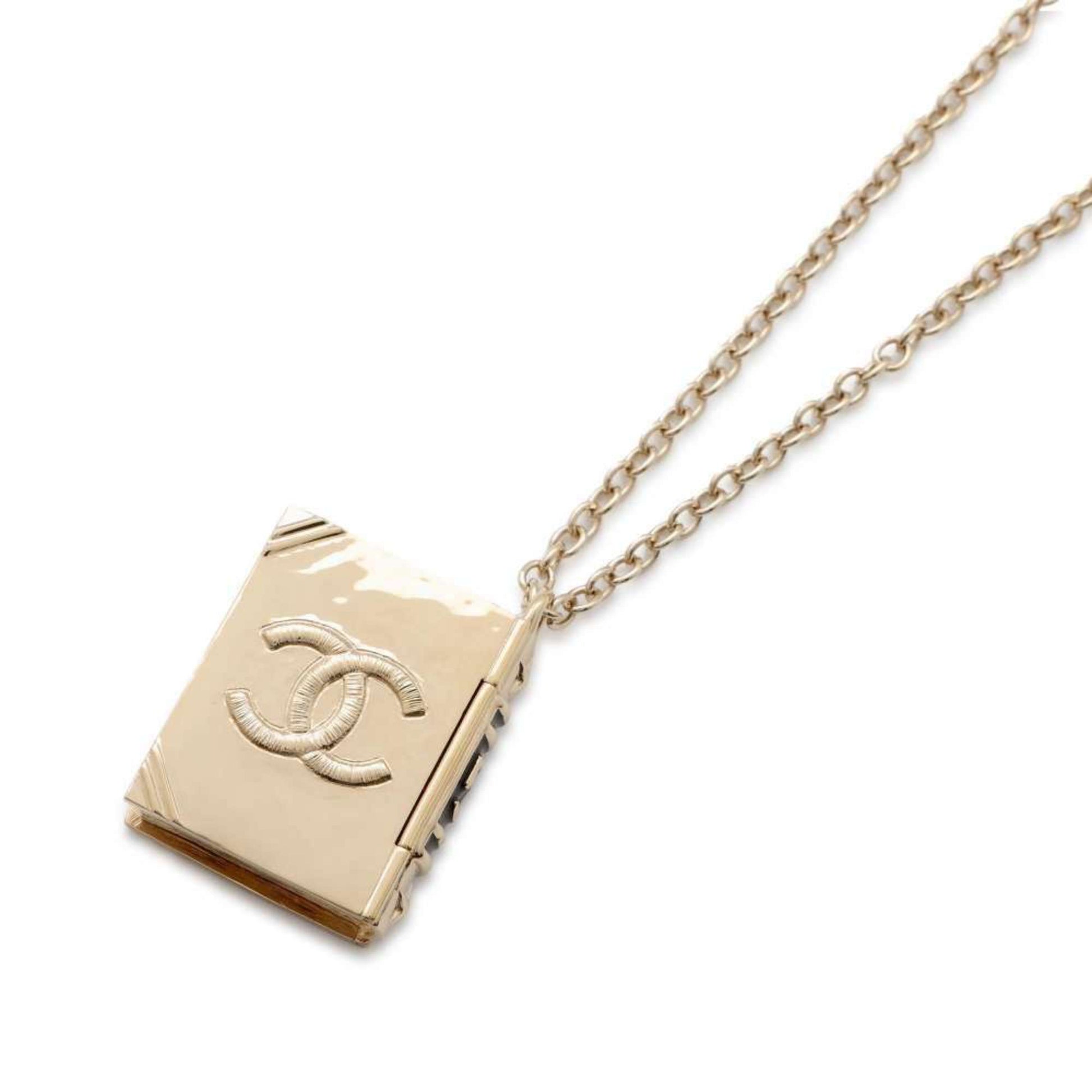 Chanel Logo CC, Black, Metal, necklace