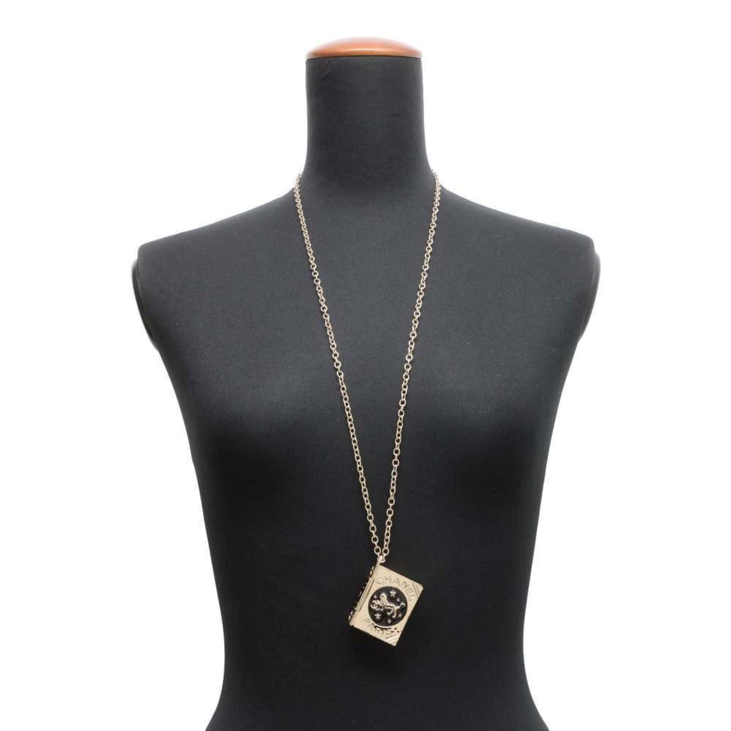 Chanel Logo CC, Black, Metal, necklace