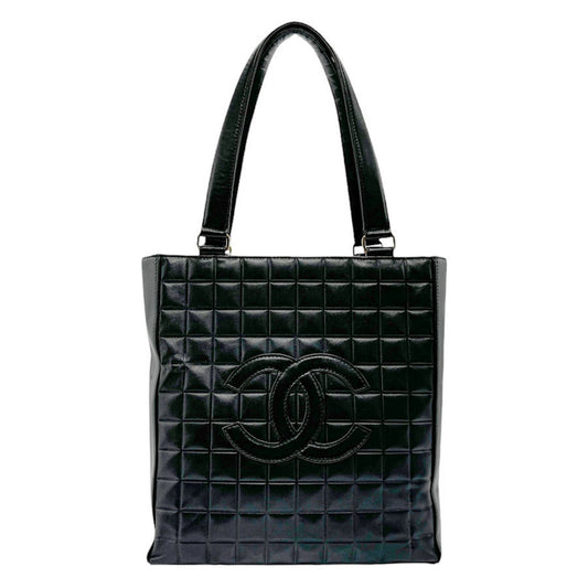 Chanel Chocolate bar, Black, Leather, handbag